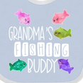 thumbnail image 4 of Inktastic Grandma's Fishing Buddy with Colorful Fish Boys or Girls Baby Bib, 4 of 4