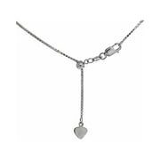 NANA Silver 0.8mm Box Chain-M 22" Adjustable - White Gold Plated