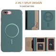 thumbnail image 4 of Allytechgroup Case for Apple iPhone 8 Plus/7 Plus, 2-in-1 Detachable Magnetic RFID Blocking Wallet Shell [Compatible with MagSafe] Stand PU Leather Cover with Credit Card Slots/Cash Pockets, Green, 4 of 10