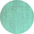 thumbnail image 1 of Ahgly Company Indoor Round Abstract Turquoise Blue Modern Area Rugs, 4' Round, 1 of 4