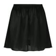 thumbnail image 4 of YUUMIN Women's Soft Satin Half Slips for Under Dresses Anti-static Elastic Waist Plus Size Long 35cm Black S, 4 of 7