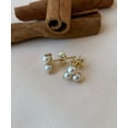 thumbnail image 2 of Ahansh Jewels Triangle Freshwater Pearl Minimal Earrings 925 Sterling Silver Stud For Women's, 2 of 5