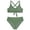 Green, variant on Nwiuh Girls Swimsuit Teen Crisscross Tie Back Bikini Sets Two Piece Bathing Suit Kids Swimwear (Hot Pink, 11-12 Years)