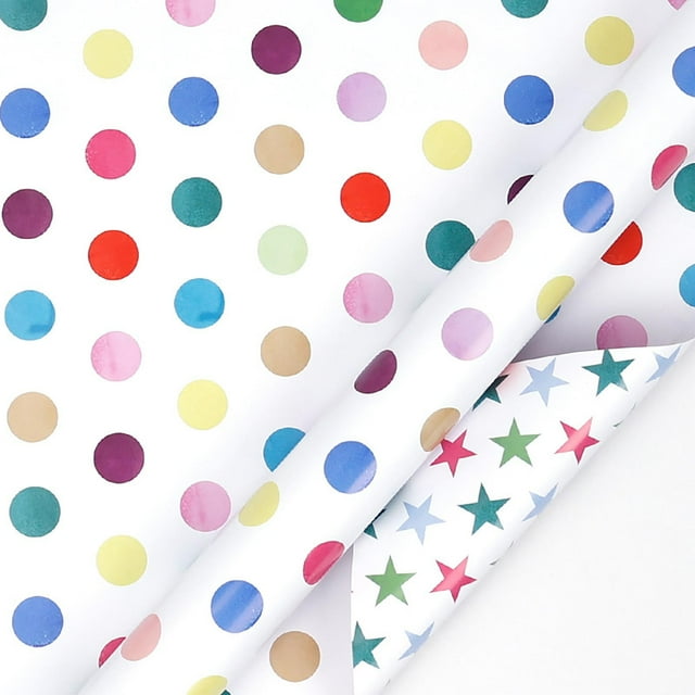 Papel de regalo para fiestas de cumpleaños y festivales, rollos de papel de acuarela de doble cara, grueso, para regalo