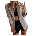 thumbnail image 1 of Ladies Workoffice Blazer Lapel Notched Elegant Cardigan Button Down Fashion Jacket Mid Length Leisure Outwear Solid Color Fitted Suit Single Breasted Blouse, 1 of 6