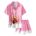 thumbnail image 4 of Girls Christmas Pajama Set Holiday Themed Short Sleeve Button Down Top and Comfortable Shorts Cute Sleepwear for Kids Cozy Loungewear Outfit Festive Nightwear, 4 of 4