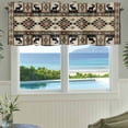 thumbnail image 3 of Southwest Aztec Farmhouse Short Window Curtain Valances, Brown Forest Tree Elk Geometric Green Rod Pocket Kitchen Valances for Living Room Bedroom Bathroom Cafe 42" x 12", 3 of 8
