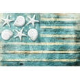 thumbnail image 2 of Grey, Jace 24x17 Gold Ornate Wood Framed with Double Matting Museum Art Print Titled - Coastal American Flag, 2 of 4