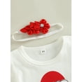 thumbnail image 5 of Christmas Baby Girls Clothes Set Santa/ Letter Print Long Sleeve Tops and Casual Mesh Tulle Shorts Headband Outfit, 5 of 9