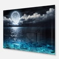 thumbnail image 2 of Romantic Full Moon Over Sea 40 in x 30 in Painting Art Prints, by Designart, 2 of 5