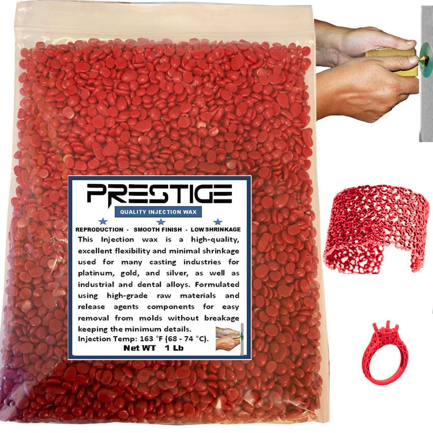 Injection Wax Flexible Red Ruby Beads Wax Jewelry Lost Wax Casting 2 Pound