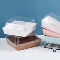 thumbnail image 2 of Billuyoard Paquete de 100 cajas para cupcakes con ventana, papel Kraft, recipientes para repostería, panadería, pastel portátil, sándwich, postre, Mostrada Blanco Billuyoard HA065645-02, 2 of 6
