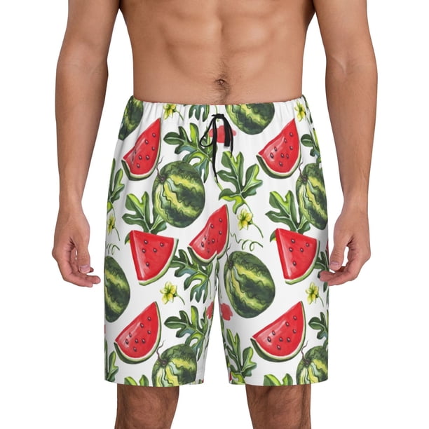 Fotbe Watermelons Pantalones Cortos de Pijama para Hombre, Ropa de Dormir, Pantalones de Pijama Cortos para Hombre-Large