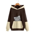 thumbnail image 5 of ICHUANYI Clearance Women's And Winter Pullover Bottoming Hooded Cute Pet Print Large Size Loose Colorblock Sweater(Coffee, XXL) ICHUANYI WER2023081507574, 5 of 5