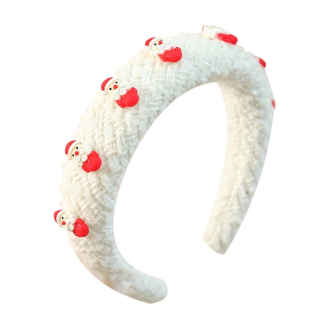 Xihbxyly Diadema Navideña con Diseño de Papá Noel, Muñeco de Nieve y Reno, Ajuste Elástico Cómodo, Accesorio Antideslizante para El Cabello, Regalo para Fiestas Navideñas, para Mujeres y Niñas (1 Uni