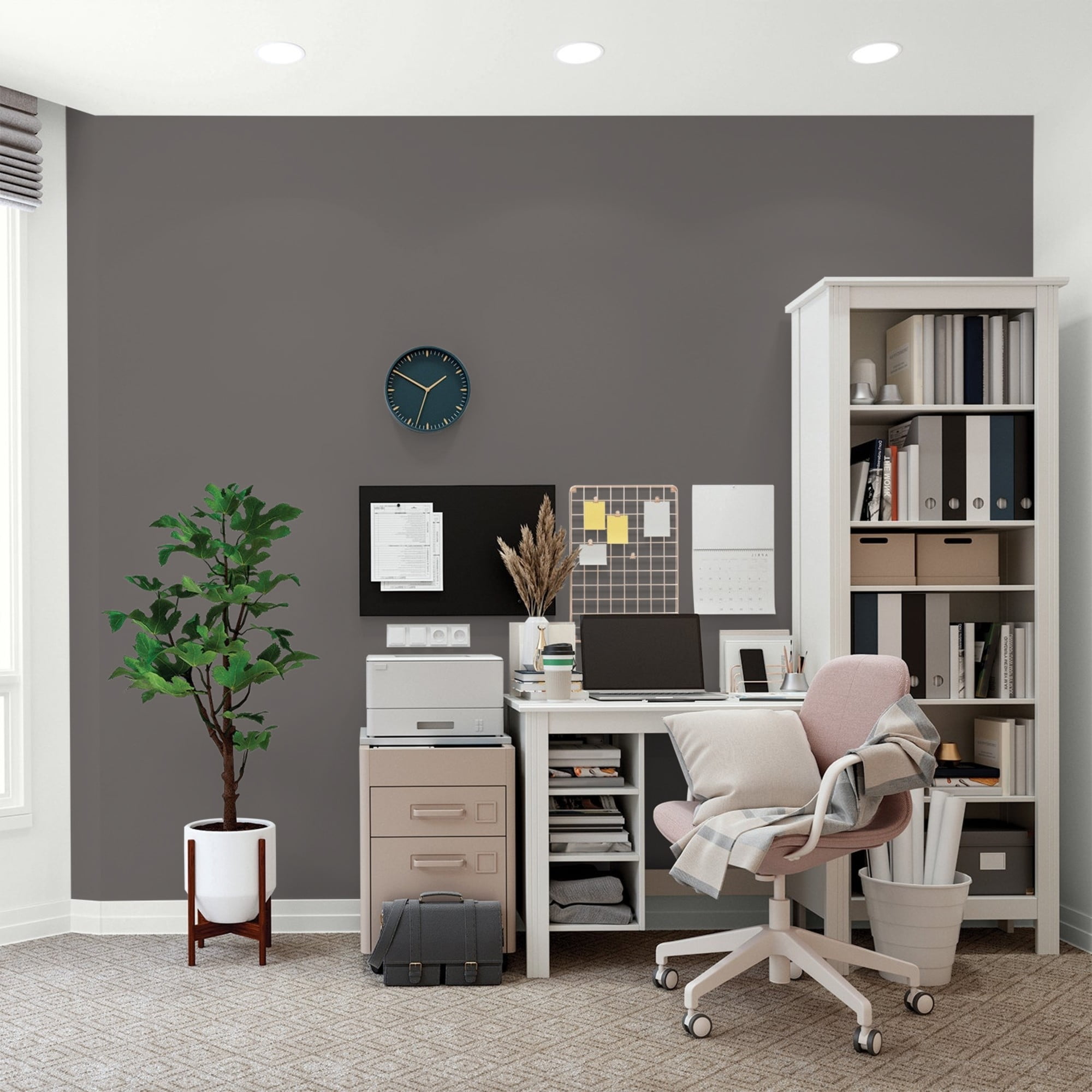 Glidden Spred Gibraltar Gray / Grey, Flat Interior Paint with Primer, 1 Gallon