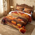 thumbnail image 3 of Erosebridal Pumpkin Harvest Quilt King 3 Pieces,Happy Fall King Coverlet Set,Gold,1 Bedspread and 2 Pillowcases, 3 of 7