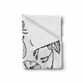 thumbnail image 2 of Moonflower Soft Flannel Fleece Blanket, Detailed Outline Style Morning Glory Flowers in Monochrome Design, Cozy Plush for Indoor and Outdoor Use, 50" x 60", Charcoal Grey and White, by Ambesonne, 2 of 6