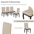 thumbnail image 3 of Upholstered Dining Chairs Set of 4, Mid Century Side Chairs with Nail Head and Curved Wood Legs, Solid Wood Dining Chairs for Kitchen, Bedroom, Espresso, 3 of 9