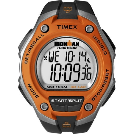 Men's Ironman Classic 30 Oversized Black/Orange Watch, Resin Strap