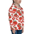 thumbnail image 3 of Disketp Hand Drawn Tomatoes Youth Hoodie Sweatshirt for Boys Girls Kids Pullover Hooded Classic Casual Essentials Hoodie-Medium, 3 of 6