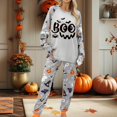 thumbnail image 2 of LNZGNM Halloween Pajamas Women Set Casual Ghost Pumpkin Graphic Long Sleeve Tops and Jogger Pants Outfits Comfy Soft Loungewear 2 Piece Sets,Pink (XXL), 2 of 4