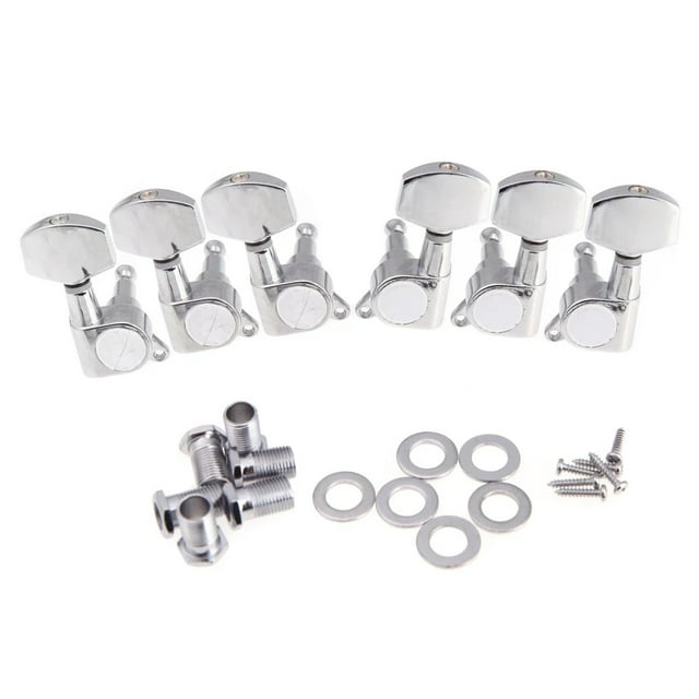 Yeacher 3R 3L Chrome Electric Acoustic Guitar String Tuning Pegs Tuners Machine Heads