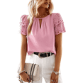 thumbnail image 2 of Blusas de Verano para Mujer, Camisas de , Conjuntos de Vacaciones Modernos, Camisetas de Corta para Negocios, Blusas Casuales de Moda. Rosa M, 2 of 10