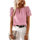 thumbnail image 2 of Blusas de Verano para Mujer, Camisas de , Conjuntos de Vacaciones Modernos, Camisetas de Corta para Negocios, Blusas Casuales de Moda. Rosa M, 2 of 10