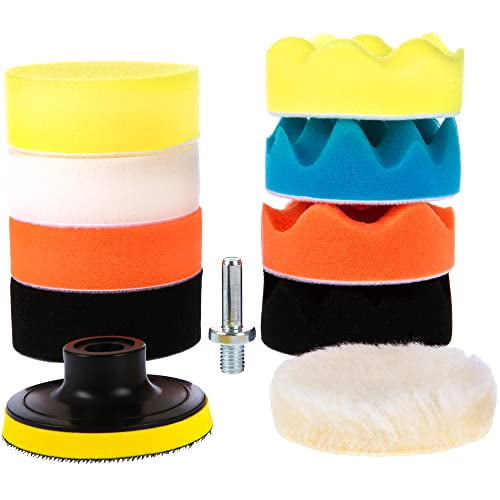 Buffing Pads,Polishing Pad Kit,Buffer for Car Detailing,Polishing Wheel for Drill,Car Polishers and Buffers Kit for Sanding,Polishing,Waxing & Sealing Glaze,3 inch,11 Pieces