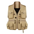 thumbnail image 1 of Chaleco de pesca para hombres Shamjiam Multi-bolsillos Khaki L, 1 of 9