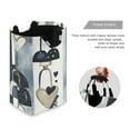 thumbnail image 3 of Heart Lock Pattern Foldable Laundry Hamper 12.6x11x22.7in with Handles for Bathroom Bedroom Storage, 3 of 7