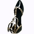 thumbnail image 4 of Top Moda Orange-1 Women's Studded Pointed Toe Buckle Strappy Gladiator Punk Flat (7 B(M) US Black/Light Beige, 4 of 6