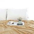 thumbnail image 3 of PiccoCasa 1 Pcs Home Warm Soft Microplush Fleece Solid Throw Blanket Camel Color 70" x 78", 3 of 7