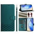 thumbnail image 3 of Designed for iPhone 11 Flip Phone Case,With Card Slots,PU Leather Flip Folding Kickstand,With Shoulder Strap and Wrist Strap,Honeycomb Pattern Design,Shockproof Wallet Case,Darkgreen, 3 of 11