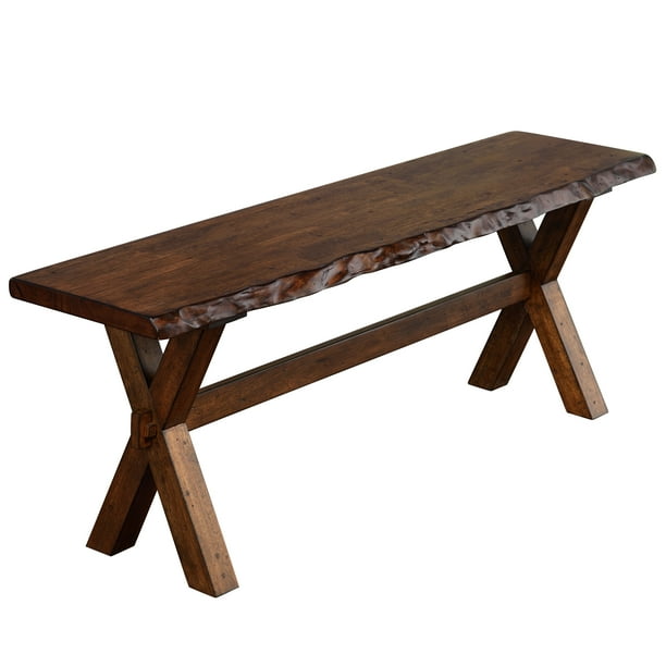 TMS Mandeville Live Edge Dining Bench, Walnut - Walmart.com