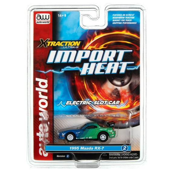 Auto World Sc378 R2 Xtraction Ultrag Slot Car 1995 Mazda Rx 7 Srb Blue