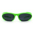thumbnail image 4 of Mens Classic 90s Oval Cropped Bottom Wrap Around Sport Plastic Sunglasses Green - Black, 4 of 8