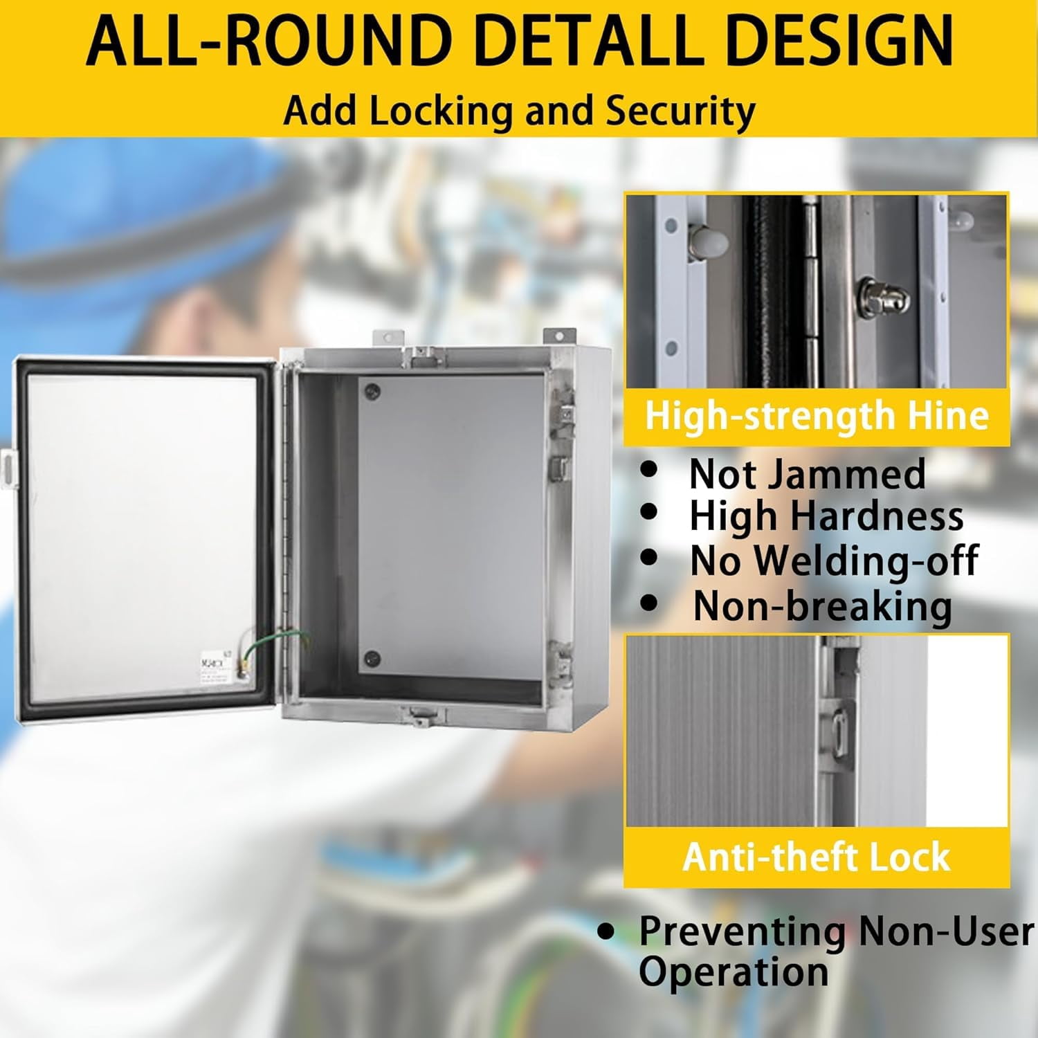 Steel Electrical Enclosure Box 12 x 8 x 8 304 Stainless Steel Explosion Proof Electrical Box IP66 Waterproof & Dustproof Outdoor/Indoor NEMA 4X Stainless Steel Enclosure