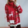 thumbnail image 3 of Gibobby Suéter Abrigo Mujer Conjunto de dos piezas de bufanda para de Navidad, tejido de otoño e invierno, imitación de visón, , de nieve, Jacquard, colorido, para mujer (Rojo, S), 3 of 5