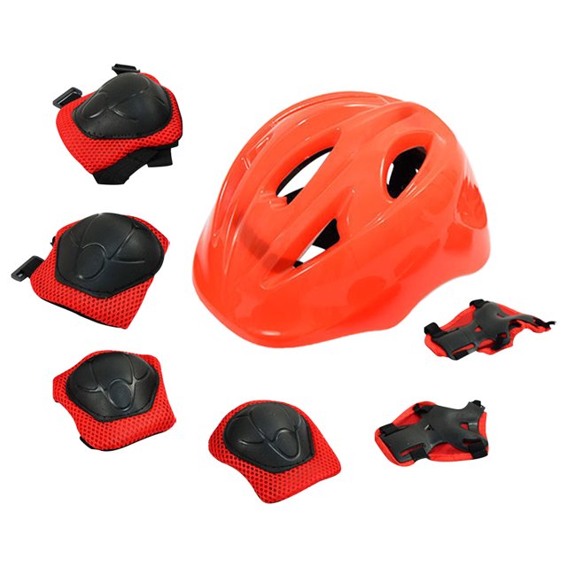 Soidarity Conjunto de equipo de protección para patinaje, protector de muñeca para rodilla, coderas, patineta para bicicleta, rodillo de patinaje sobre Ciclismo Rojo Soidarity OD001572-02