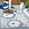 thumbnail image 3 of SAFAVIEH Cabana Michelle Floral Indoor/Outdoor Area Rug, Grey/Blue, 3' x 5', 3 of 11