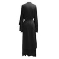 thumbnail image 5 of PMVFHDE Women's Soft Elegant Chiffon Solid Color Layered Belted Outerwear Loose Long Length Cardigan Black,M, 5 of 5