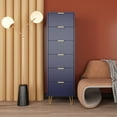 thumbnail image 2 of HomeStock French Fabulous 6 Drawer Lingerie Chest, Navy Blue, Gold Metal Legs and Handles, Ample Storage, Durable MDF Construction, Stylish Design, 55" Tall, 2 of 2