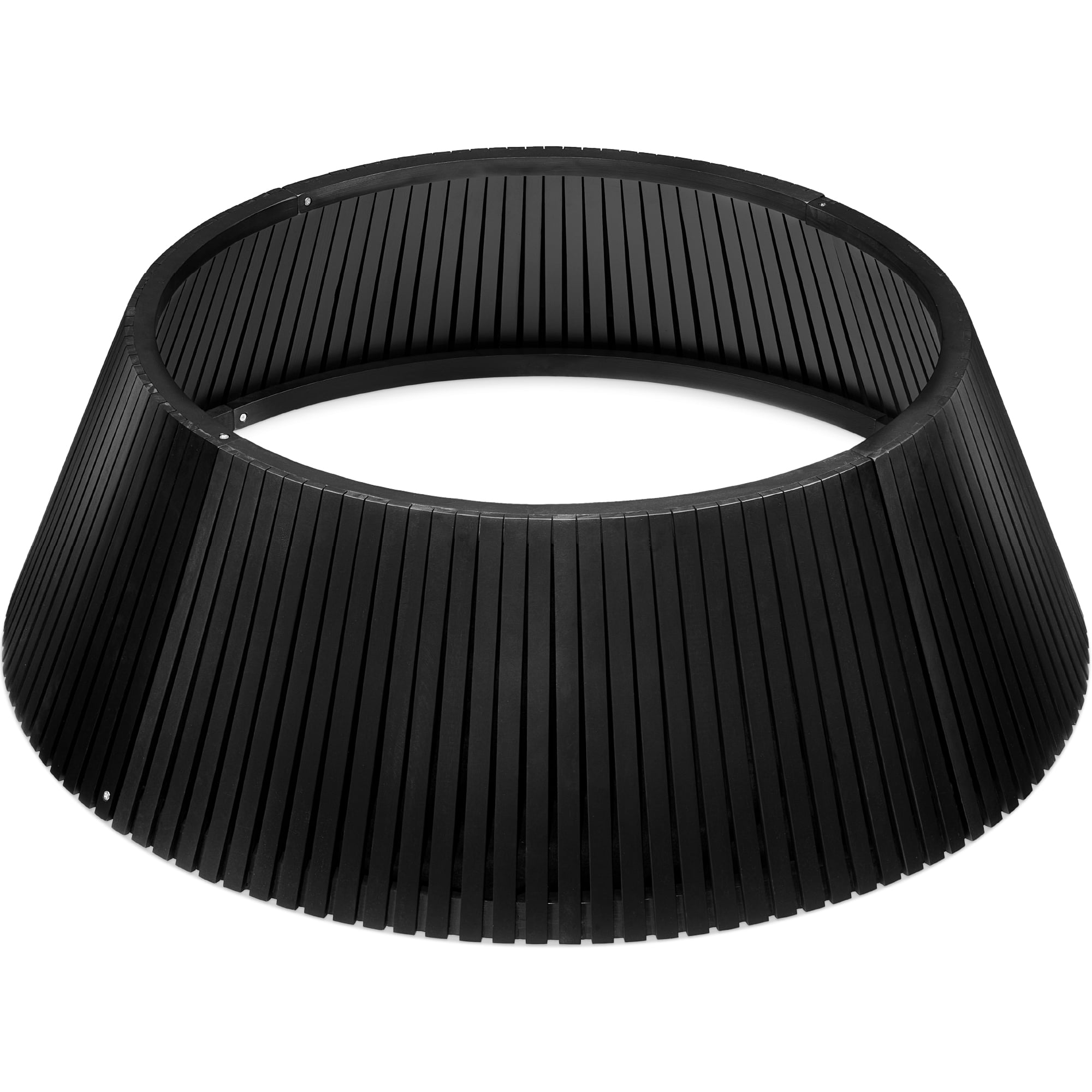 Best Choice Products Christmas Tree Collar, Solid Wood Slatted Tree Skirt Holiday Accessory for Home - Black