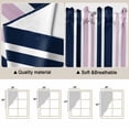 thumbnail image 3 of Navy Blue Pink Striped Kitchen Window Curtains, Swag Curtains Valance for Bedroom Living Room Bathroom, Modern Minimalist Ombre Lines Rod Pocket Window Treatment Curtain Block Drapes 2 Panels 36"x36", 3 of 9