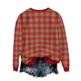 thumbnail image 3 of ZUKMRJPC Womens Crewneck Christmas Sweaters Merry Christmas Letter Print Fleece Lined Long Sleeve Cute Plaid Sweatshirts Holiday Party Shirts, 3 of 9