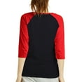 thumbnail image 3 of Sofra/Cottonbell Women Jersey Raglan 3/4 Sleeve Baseball Tee Shirts Top, 3 of 3