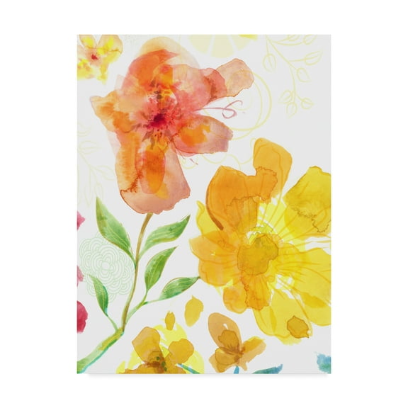 Trademark Fine Art 'Blossoms in the Sun I' Canvas Art by Delores Naskrent