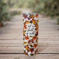 thumbnail image 4 of Fall Tumbler 20 oz Travel Coffee Mug Fall Leaf Print Skinny Tumblers with Lid and Straw Stainless Steel Insulated Coffee Leaves Cups Gift for Fall, 4 of 6